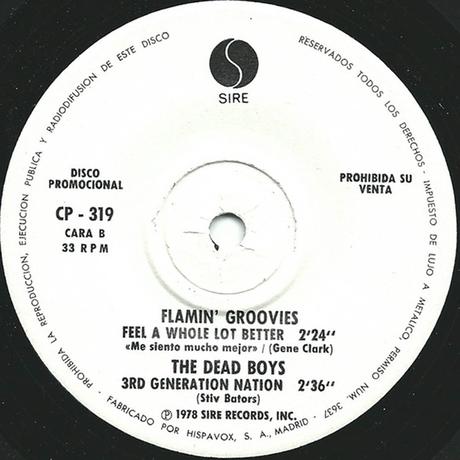 VA -Ramones, Dead Boys, Flamin  groovies, Talking heads Ep Promocional 1978