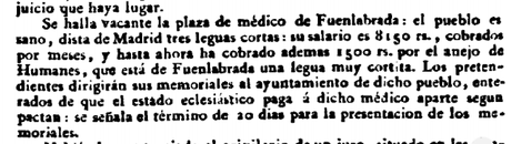 Plaza de médico de Fuenlabrada (1822)