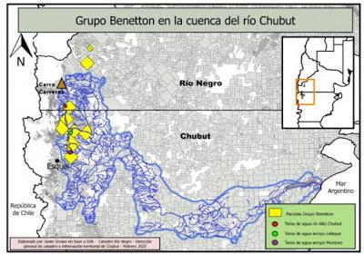 Benetton se apropia del agua en Chubut y Río Negro con la connivencia de ambos gobiernos provinciales Benetton se apropia del agua en Chubut y Río Negro con la connivencia de ambos gobiernos provinciales