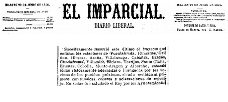 Relato de la inauguración de la línea Madrid a Torrijos pasando por Fuenlabrada en 1876