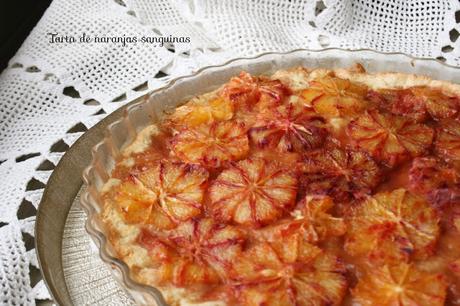 Tarta , naranjas sanguinas  