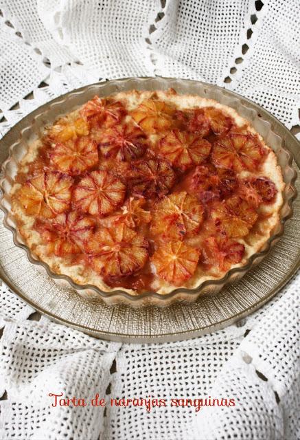 Tarta , naranjas sanguinas 