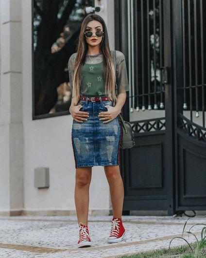 Falda Mezclilla Larga Outfit - Paperblog