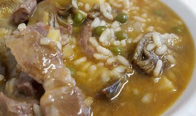 ARROZ CALDOSO DE ALCACHOFAS Y PRESA IBÉRICA