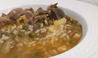 ARROZ CALDOSO DE ALCACHOFAS Y PRESA IBÉRICA