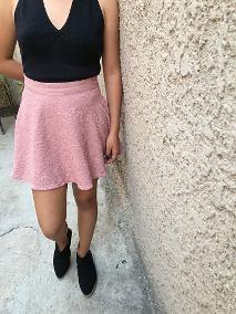 Falda Polipiel Rosa Palo