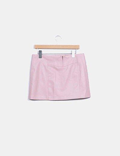 Falda Polipiel Rosa Palo