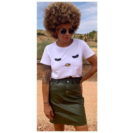 Falda Polipiel Rosa Palo