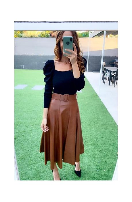 Falda Polipiel Rosa Palo