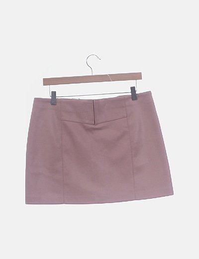 Falda Polipiel Rosa Palo