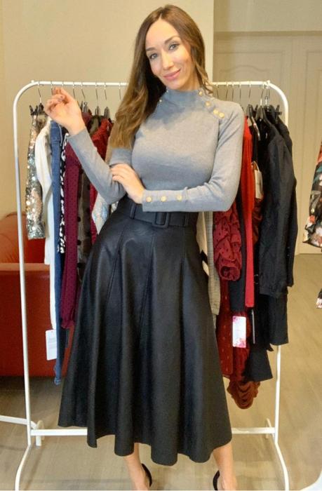 Falda Polipiel Rosa Palo