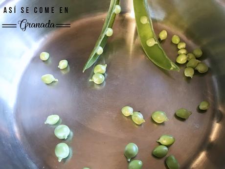 Risotto con guisantes y jamón