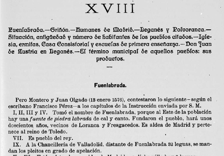 Breve descripción de la Historia de Fuenlabrada (1918)