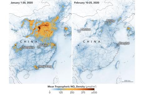 La dramática reducción de la contaminación en China tras la aparición del coronavirus
