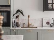 Cocina verde abierta isla