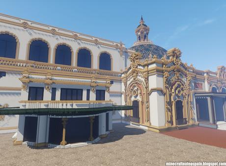 Réplica Minecraft del Teatro Lope de Vega, Sevilla, España.