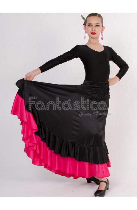 Falda Vaquera Con Volantes De Flamenca