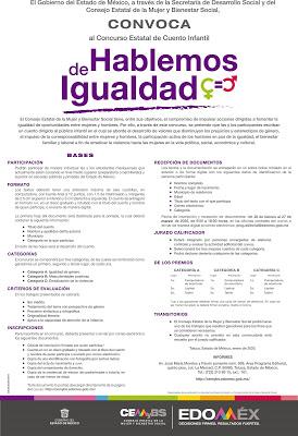 CONVOCA CEMYBS A PARTICIPAR EN CONCURSO DE CUENTO INFANTIL A FAVOR DE LA IGUALDAD