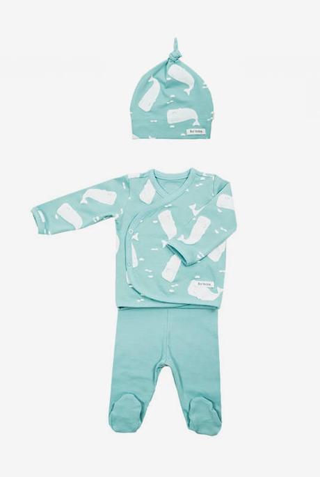 Conjunto recién nacido pijama + gorro ballenas 0-1 m