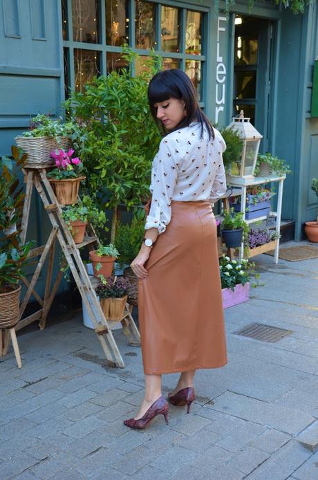 Falda wrap de polipiel