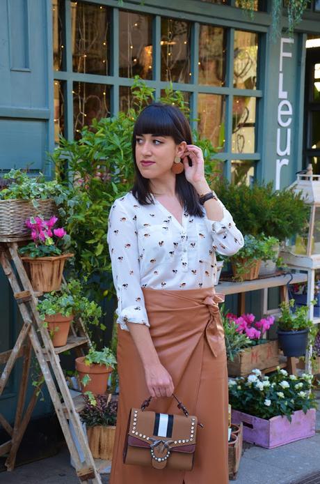 Falda wrap de polipiel