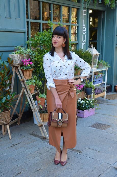 Falda wrap de polipiel