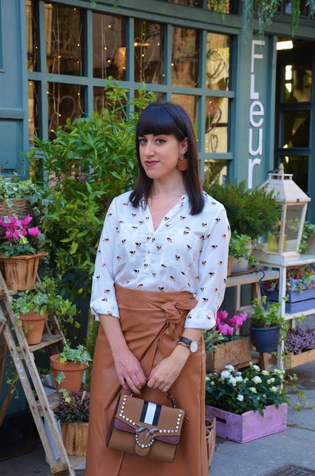 Falda wrap de polipiel