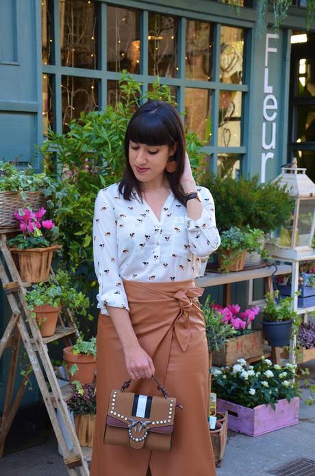 Falda wrap de polipiel