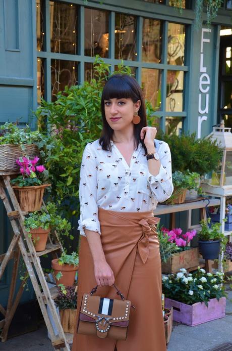 Falda wrap de polipiel