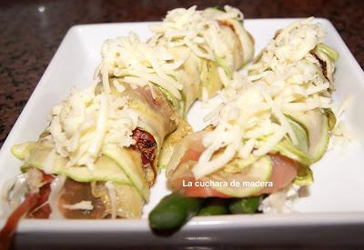 ROLLOS RELLENOS DE JAMON Y DE SALMON