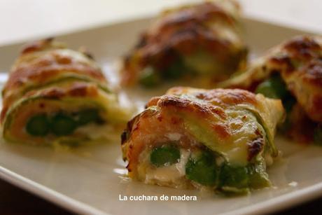 ROLLOS RELLENOS DE JAMON Y DE SALMON