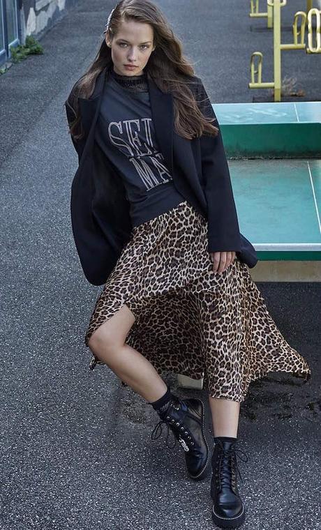 Falda Larga Flores Stradivarius