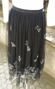 Falda Larga Flores Stradivarius