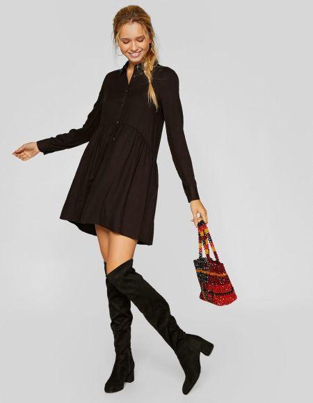 Falda Larga Flores Stradivarius