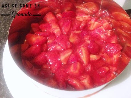 Coulant de chocolate y fresas