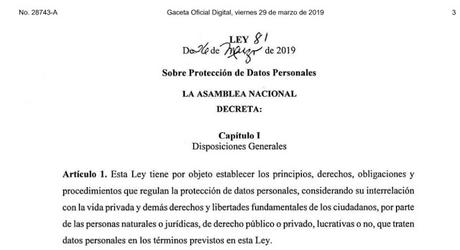 Ley 81 de 26 de marzo de 2019 - Sobre Protección de datos personales
