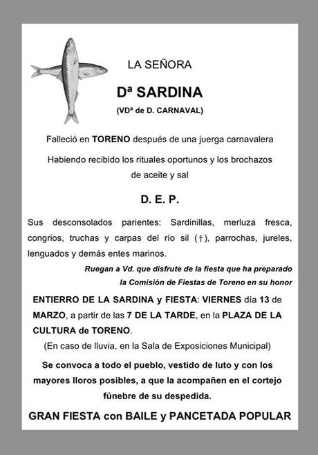 Gran Entierro de la Sardina en Toreno