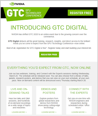 Acceso libre al GPU Technology Conference GTC 2020 online de NVidia Acceso libre al GPU Technology Conference GTC 2020 online de NVidia