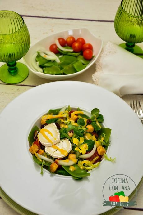 ENSALADA DE TIRABEQUES CON VINAGRETA DE MANGO