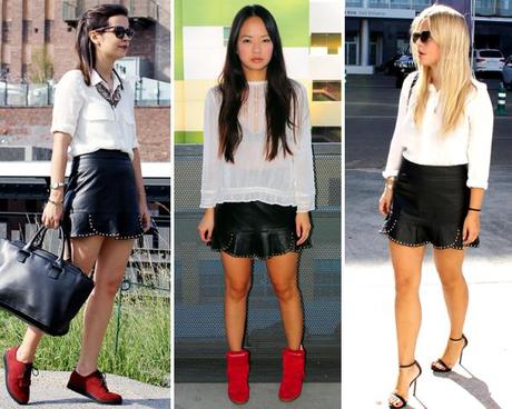 Combinar Falda Tubo Cuero Negra