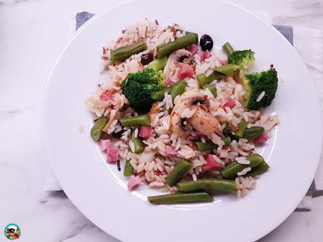 Salteado de arroz con verduras