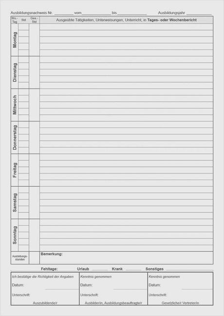 Berichtsheft Berufsschule Vorlage Dass Sie In Ms Word Für Ihre Einzigartig Pläne Einstellen