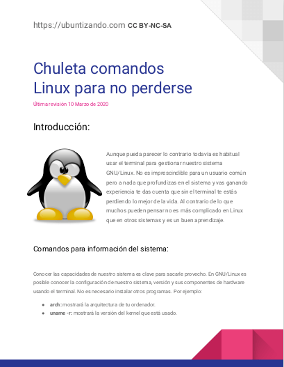 PDF: Chuleta de comandos Linux para no perderse
