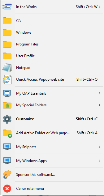 Quick Access Popup: acceda rápidamente a sus archivos y carpetas más frecuentes Quick Access Popup: acceda rápidamente a sus archivos y carpetas más frecuentes