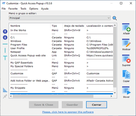 Quick Access Popup: acceda rápidamente a sus archivos y carpetas más frecuentes