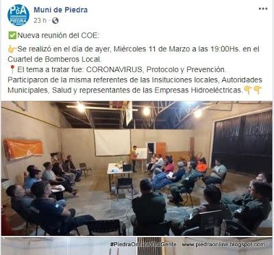 No existe pronunciamiento público del gobierno local sobre el Coronavirus en Piedra del Aguila