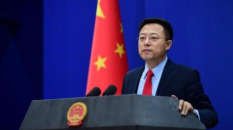 El portavoz del Ministerio de Exteriores de China, Zhao Lijian, en una rueda de prensa.