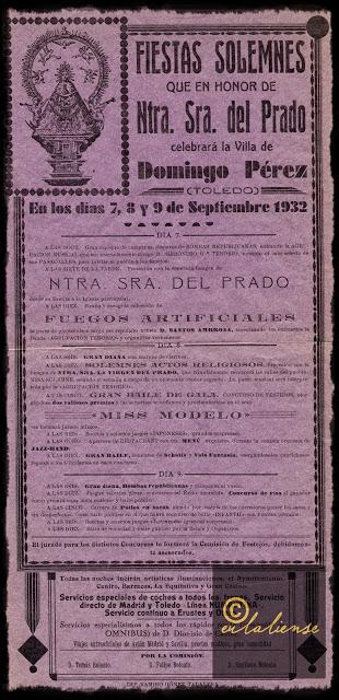 Domingo Pérez: Dos Carteles de los años 30 de las Fiestas de la Virgen del Prado