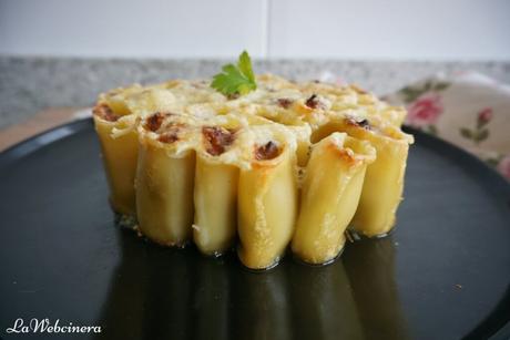 Paccheri rellenos de berenjena Paccheri rellenos de berenjena