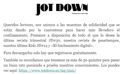 Jot Down regala por tiempo limitado su última revisa trimestral Jot Down regala por tiempo limitado su última revisa trimestral